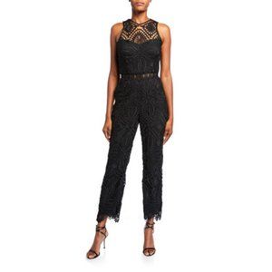 Saylor Winona Sleeveless Yoke Illusion Lace Jumpsuit
